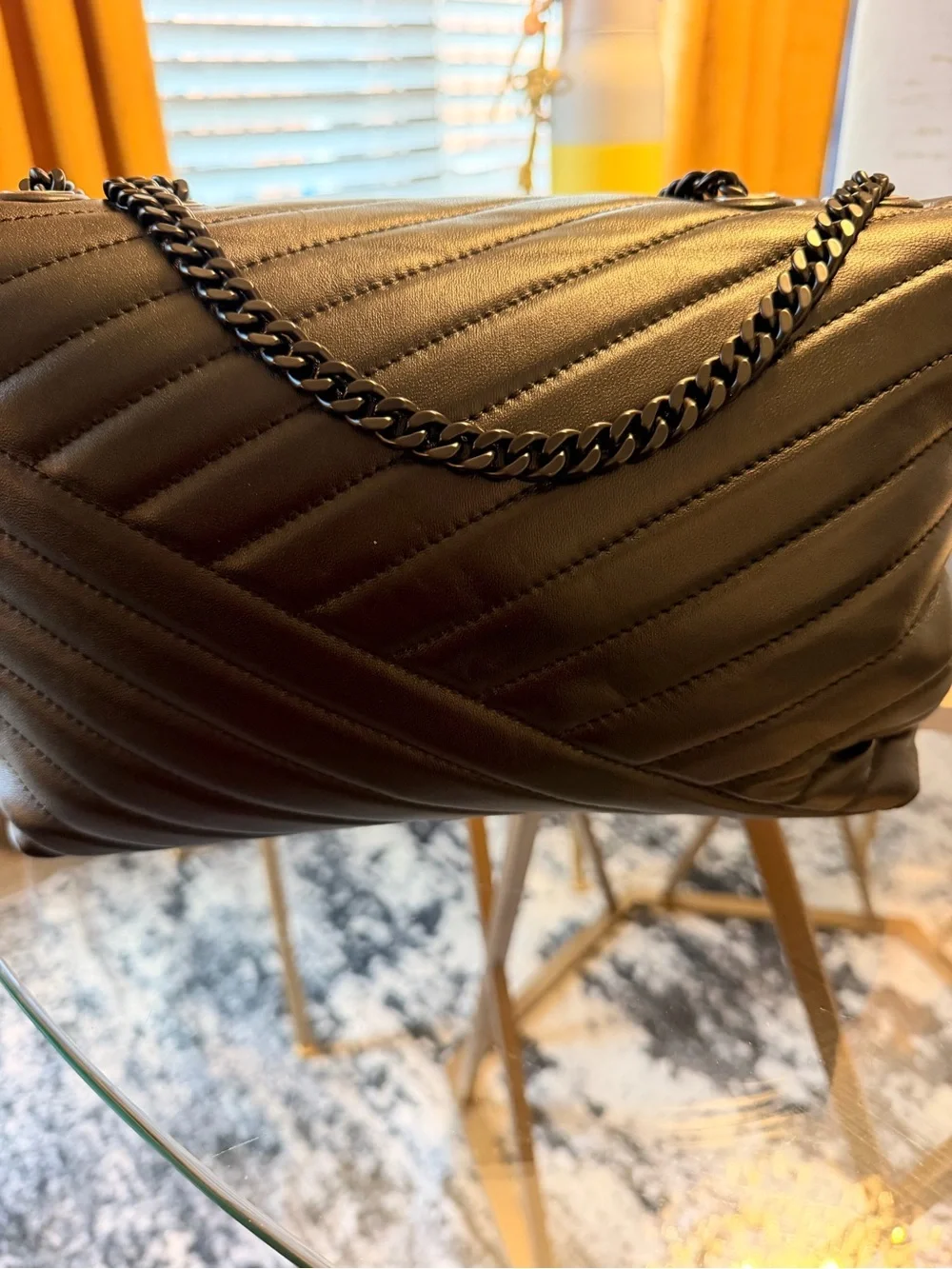Tory Burch Black Quilted Chain Crossbody Bag